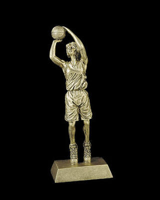 Basketball Resin Female (large), Gold, 12 3/4